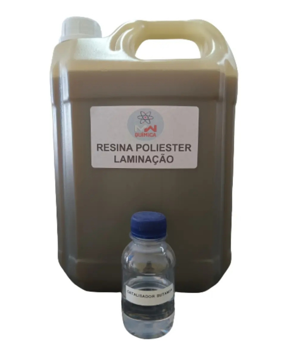 Resina Poliester C/ Catalisador 2kg + 2kg Talco Industrial - Vista 3