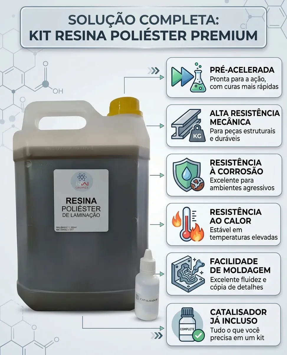 Resina Poliéster Laminação 5kg + Catalisador 100gr - Vista 2