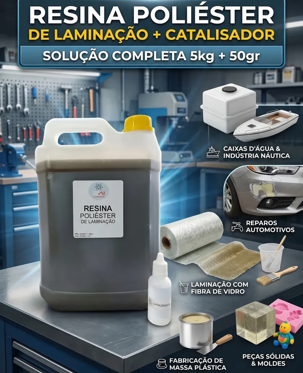 Resina Poliéster Laminação 5kg + Catalisador 100gr - Vista 3